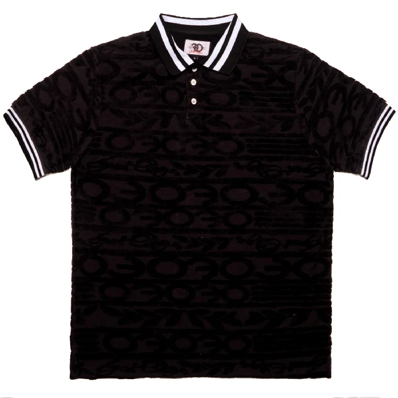 F178 Baroque Terry Polo - Black